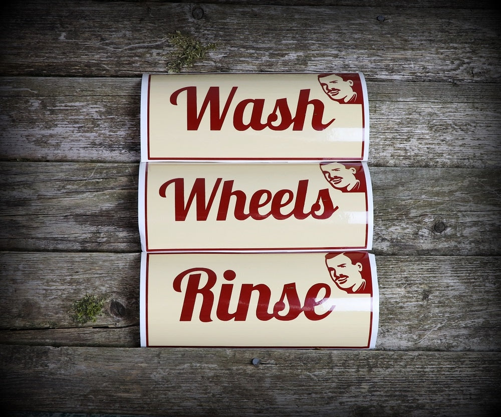 8 Wash, Rinse, & Wheel Bucket Vinyl Sticker 3-Pack