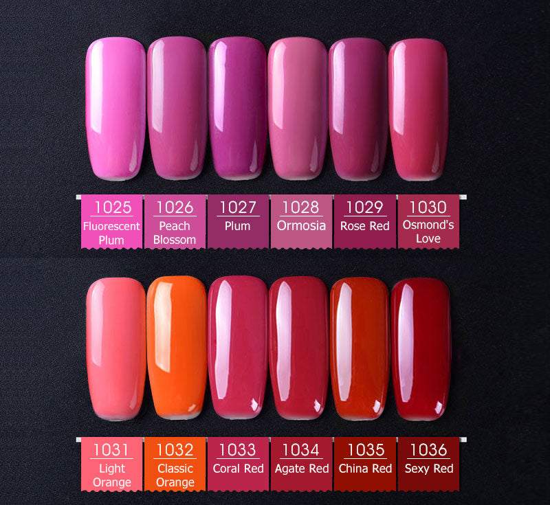 Premium Nail Gel Polish Shade Card 1001 to 1060