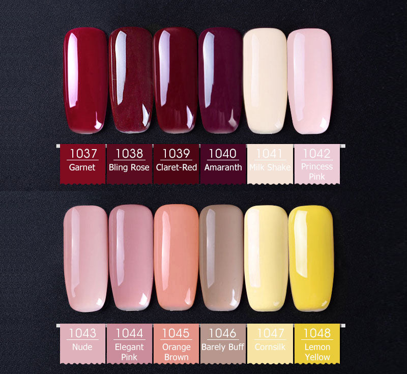 Premium Nail Gel Polish Shade Card 1001 to 1060