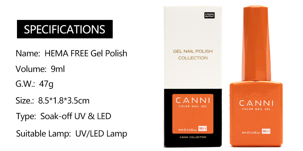 CANNI Hema Free UV Nail Gel Specifications