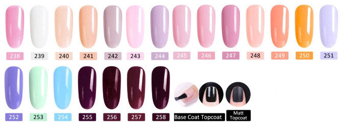 CANNI UV nail gel polish shade card - Shade 238 - 258