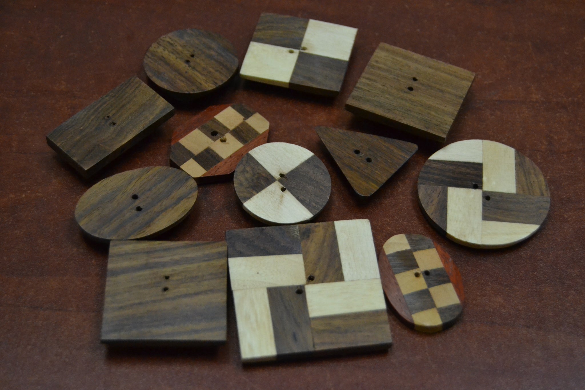 wooden sewing buttons