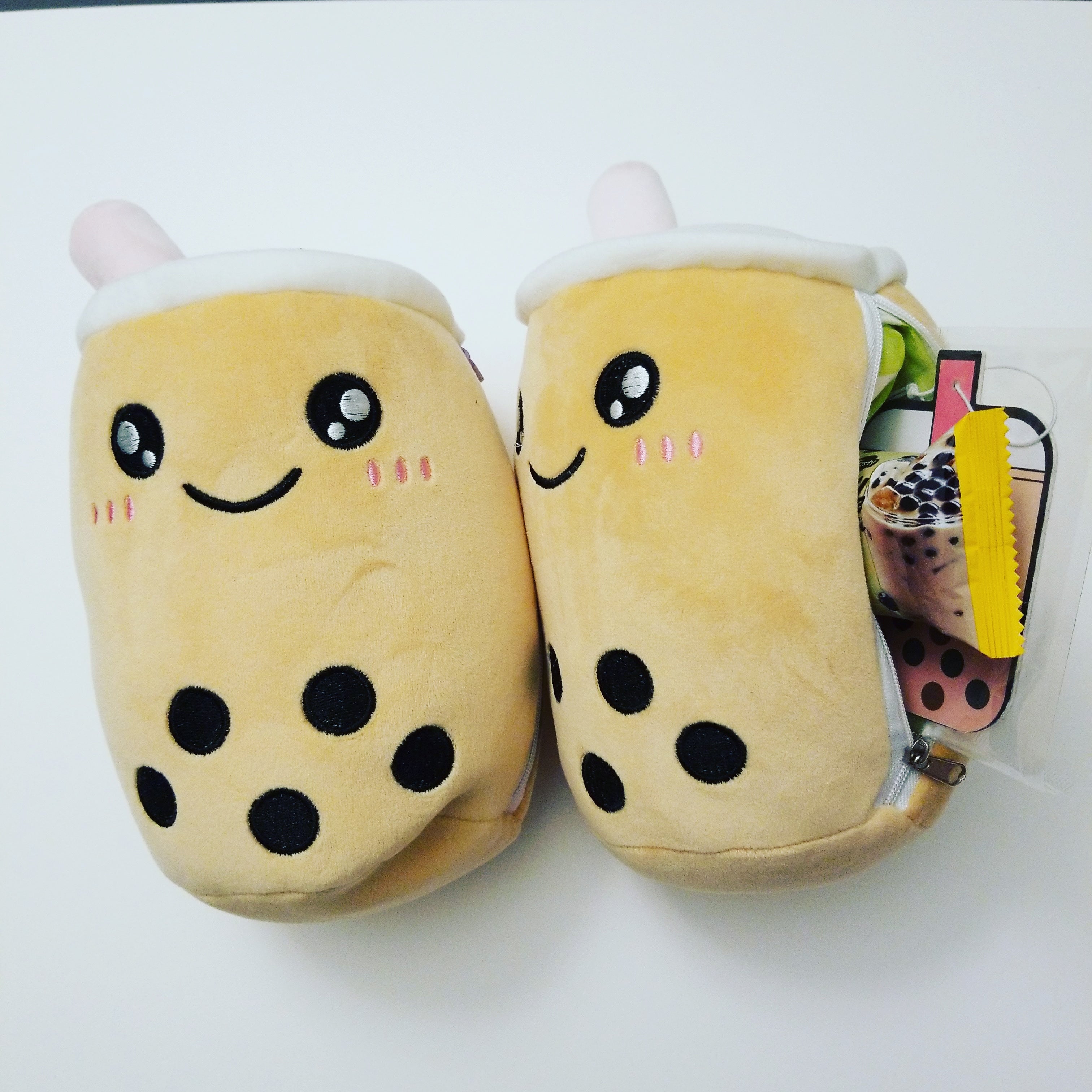 happy and mad boba plush