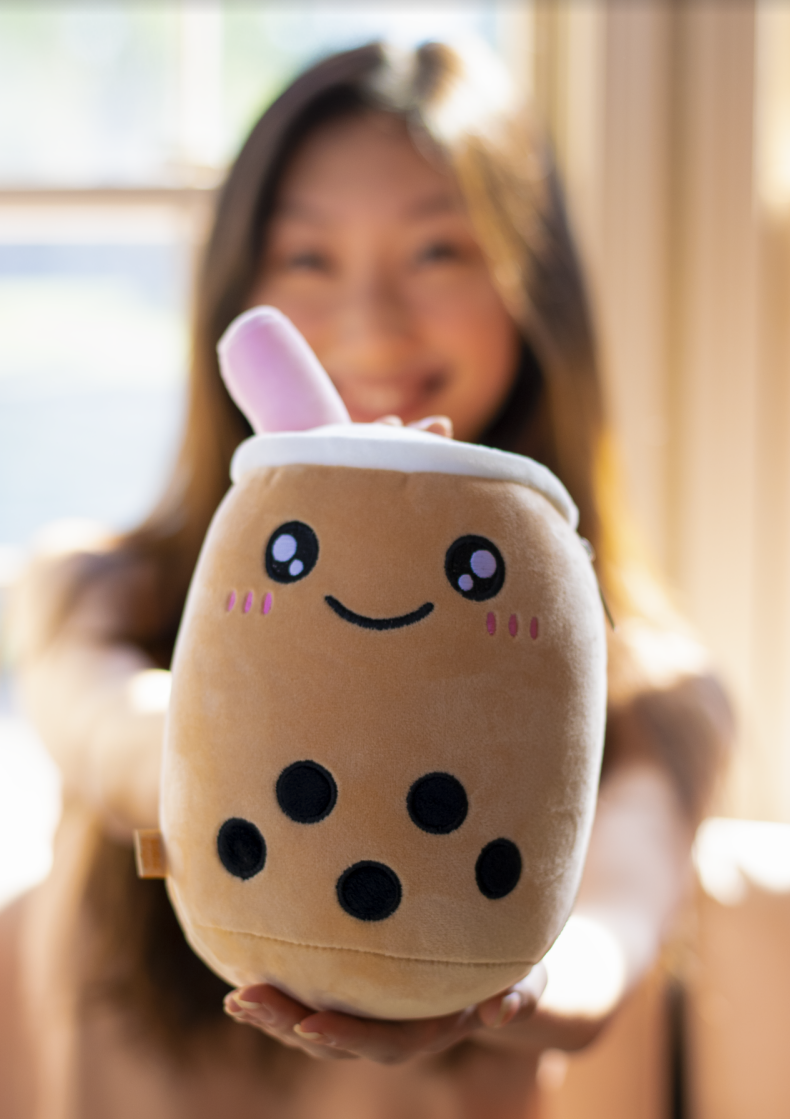 happy and mad boba plush