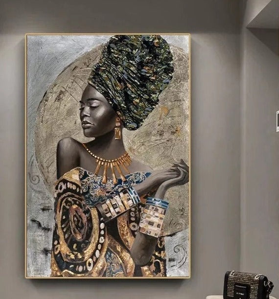 african woman face art