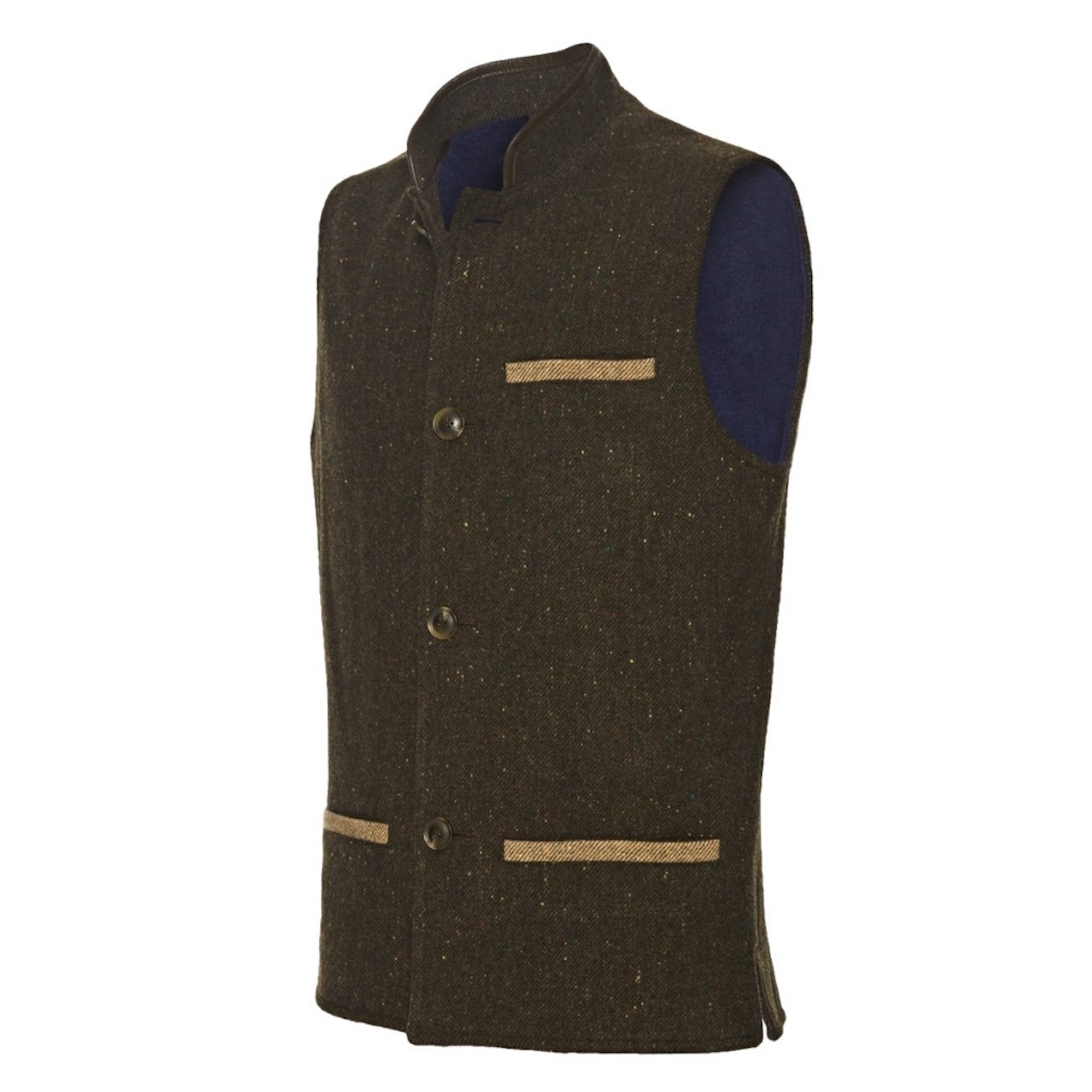 Men's Shetland Tweed Nehru Gilet – Camel Brown – Darzi Clothing Co.