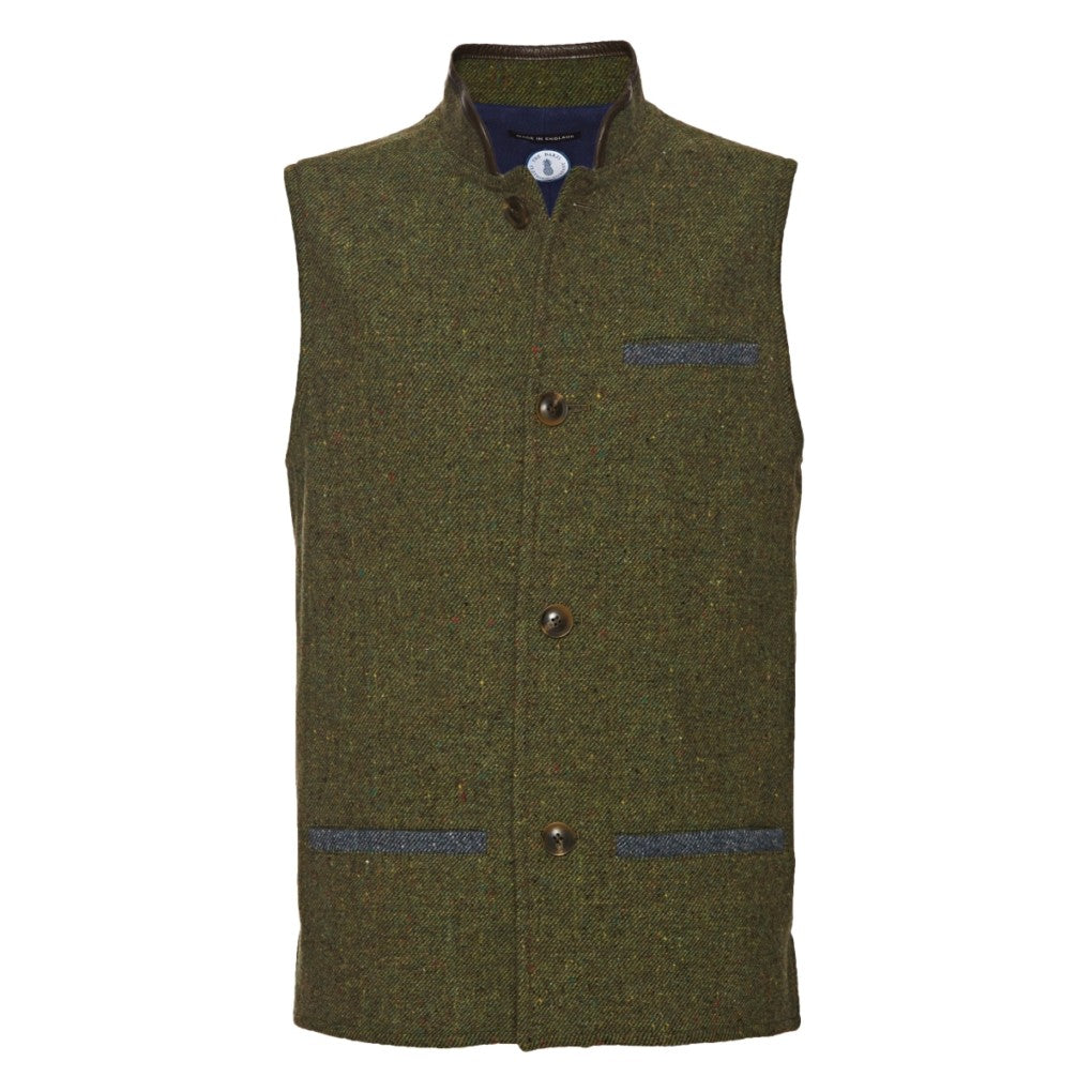 Men's Shetland Tweed Nehru Gilet – Deep Teal – Darzi Clothing Co.