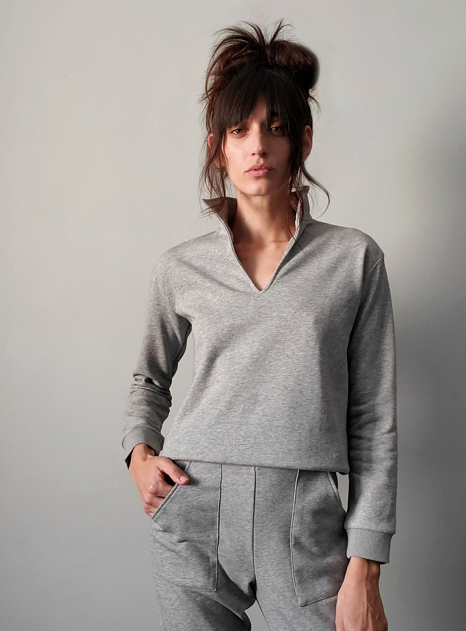 Tamara Collared V-Neck Pullover