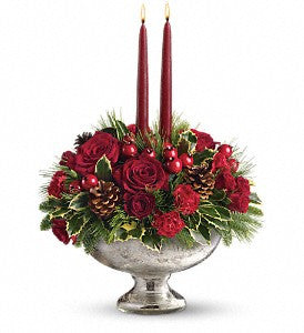 EFX106 Mercury Glass Bowl Bouquet