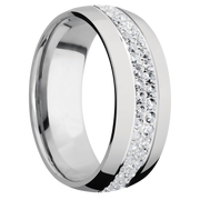 Ring with 2 Row Half Eternity Gemstones