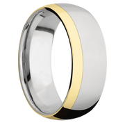 Ring with One 2mm Off Center Edge Inlay