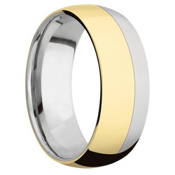 Ring with One 5mm Off Center Edge Inlay