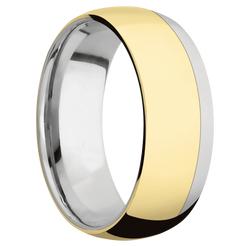 Ring with One 6mm Off Center Edge Inlay