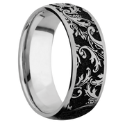 Ring with Black Leaf Pattern