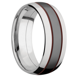 Ring with Crimson Cerakote Inlay