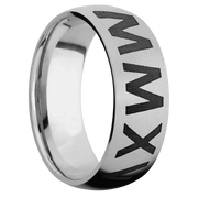 Ring with Roman Numeral 1 Pattern