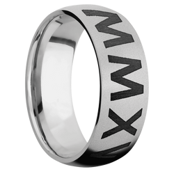 Ring with Roman Numeral 1 Pattern