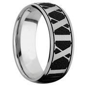 Ring with Roman Numeral 4 Pattern