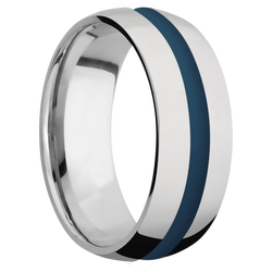 Ring with Sky Blue Cerakote Inlay