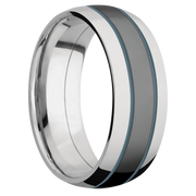 Ring with Stone Blue Cerakote Inlay