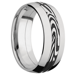 Ring with Sunset Kuro Damascus Steel Inlay