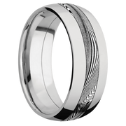 Ring with Tightweave Kuro Damascus Steel Inlay