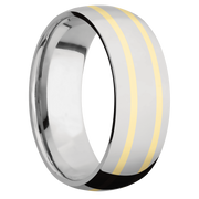 Ring with Two 1mm Centered Inlay