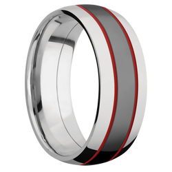 Ring with USMC Red Cerakote Inlay