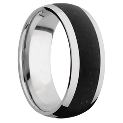 Ring with Black Tourmaline Inlay