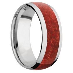 Ring with Coral Inlay