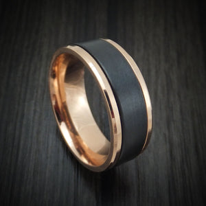 14K Rose Gold and Black Titanium Men's Ring | Revolution Jewelry