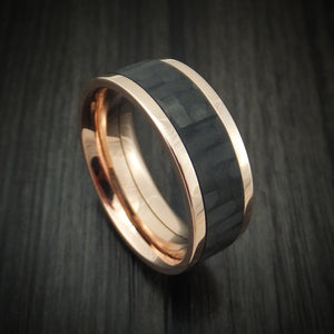 14K Gold and Carbon Fiber Men's Ring Custom Made | Revolution Jewelry