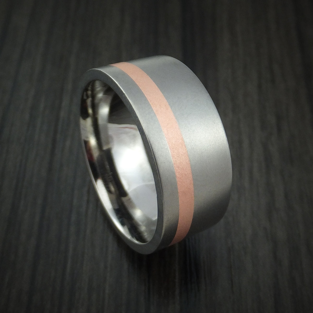 Titanium Men's Ring Classic Copper Inlay Wedding Band Any Size and Fin ...