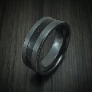 Black Zirconium and Dino Bone Ring Custom Made | Revolution Jewelry Designs