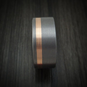 Tantalum and 14K Gold Men's Ring with Inlay and Sleeve | Revolution Jewelry