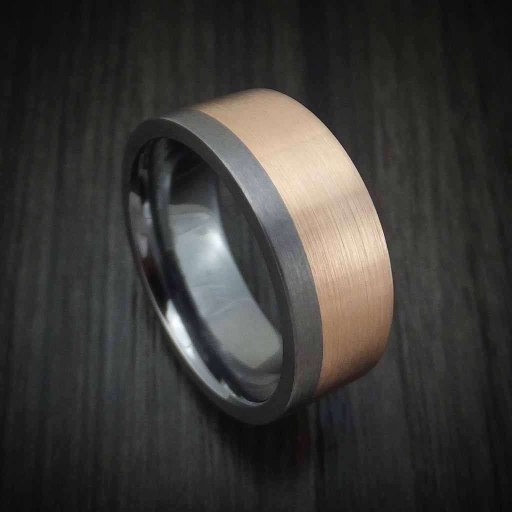 Tantalum and 14K Gold Men's Ring Custom Made Band | Revolution Jewelry