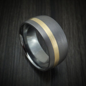 Tantalum and 14K Gold Men's Ring Custom Made Band | Revolution Jewelry