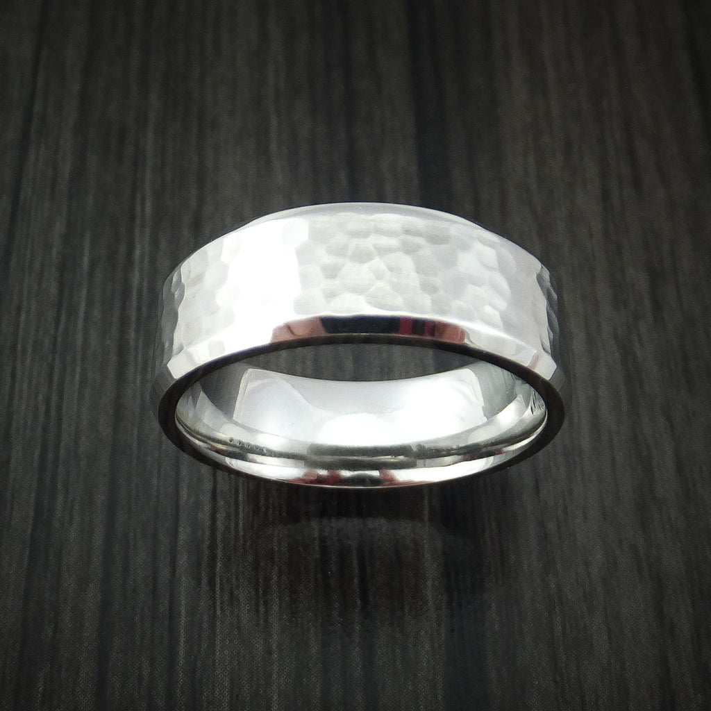 Inconel Hammer Finish Wedding Band Engagement Ring