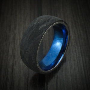 Forged Carbon Fiber Men's Ring with Anodized Titanium Sleeve Custom Ma ...