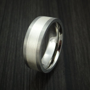 Inconel Men's Ring with Sterling Silver Inlay Custom Made Band ...