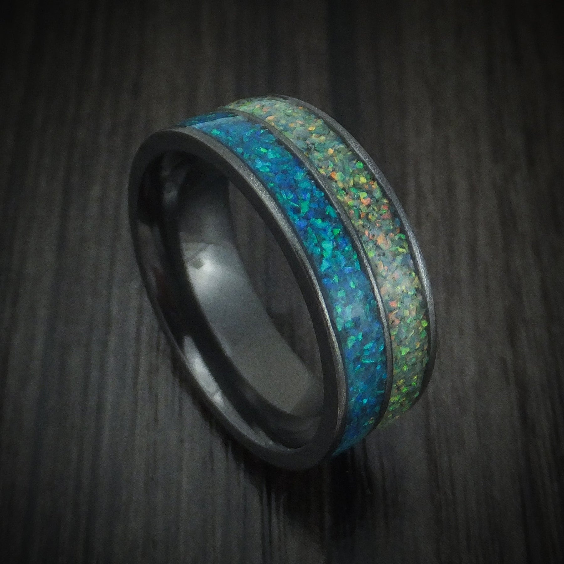 Crushed Opal Men's Rings and Wedding Bands | Revolution Jewelry