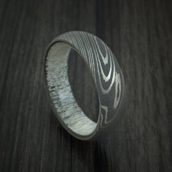 Acid Wash Damascus Steel Ring