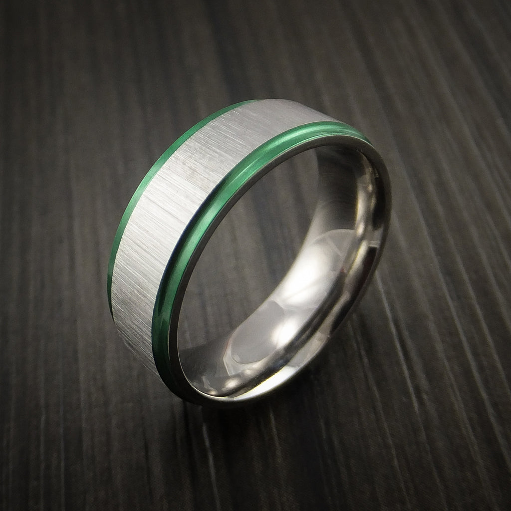 Titanium Anodized Edge Men's Ring Custom Made | Revolution Jewelry