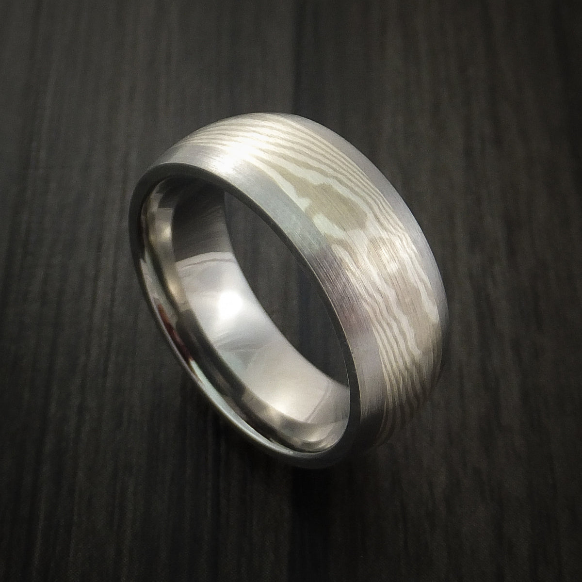 Titanium, Palladium and Mokume Men's Ring Custom Made to Any Size 3 to ...