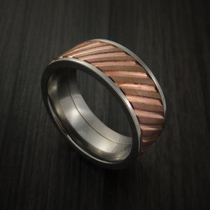 Copper Inlay Spinner Unique Titanium Men's Band Custom Made ...