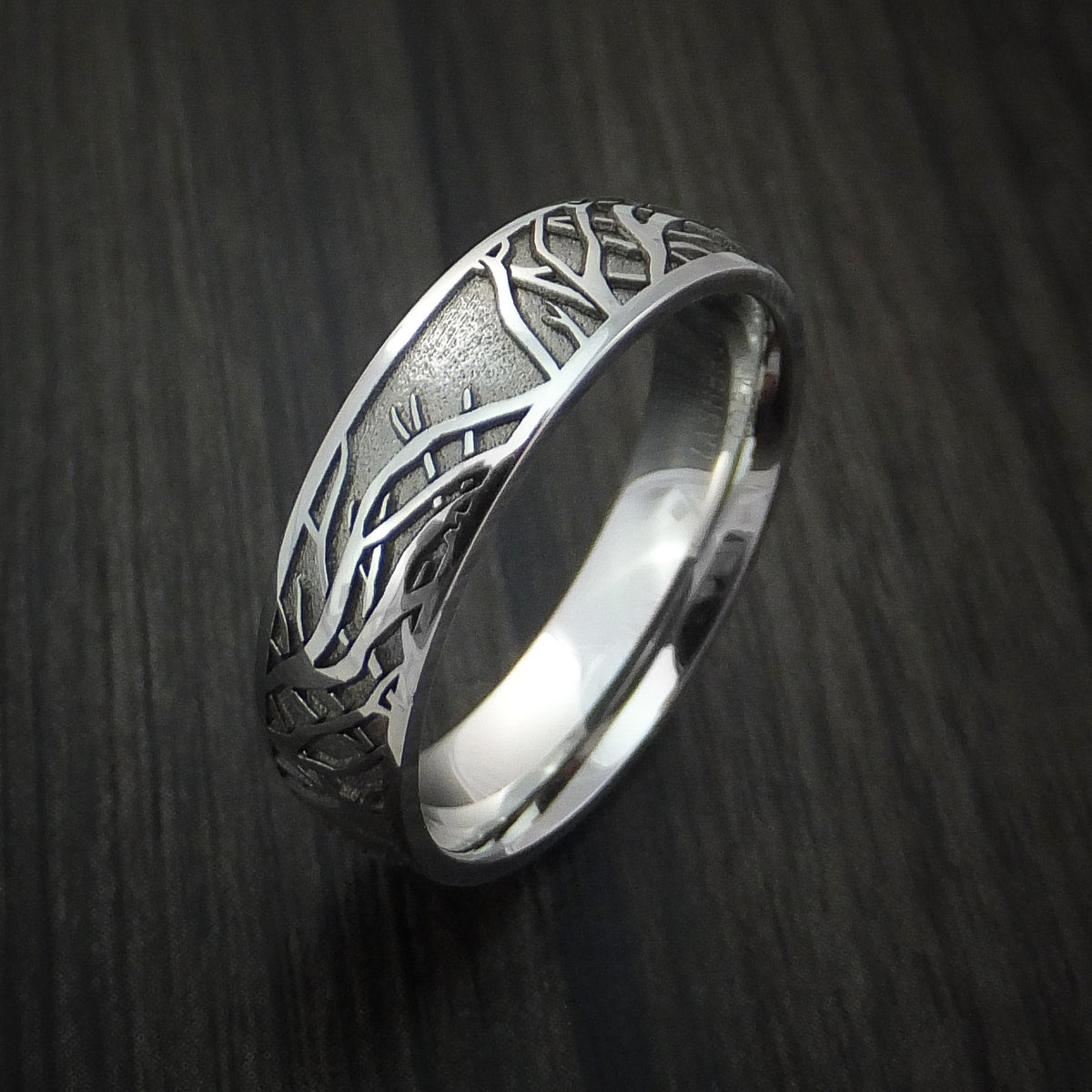 Inconel Men's Ring with Tree Branch Pattern Custom Made Band ...