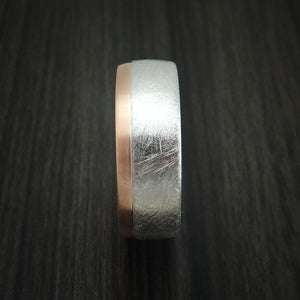 14k Rose and White Gold Distressed Men's Band Custom Made | Revolution ...