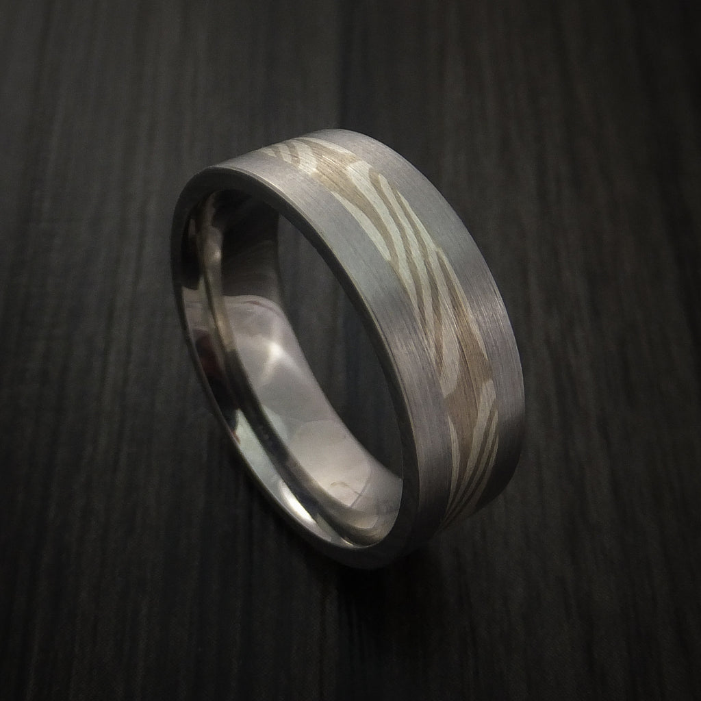Titanium and Palladium Mokume Men's Ring Custom Made to Any Size 3 to ...