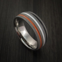 Titanium and Wire Men's Ring Custom Made Choose your Color