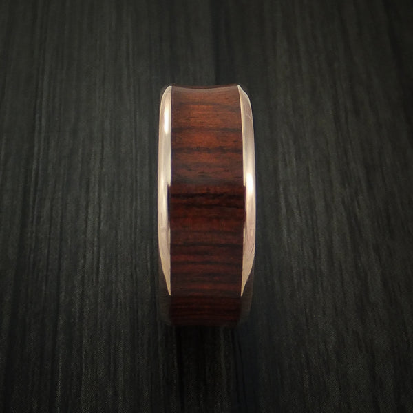 Red Heart Wood Hardwood In 14k Rose Gold Wedding Band Custom Made Revolution Jewelry Designs